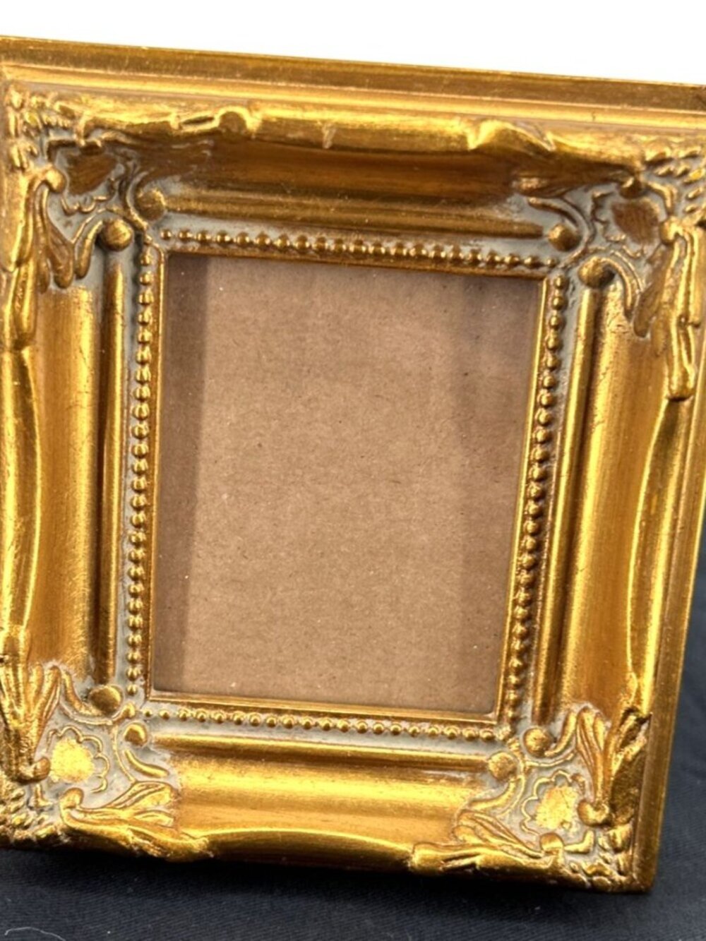 Florentine Picture Frame Gold Tone Italian Mini Small 3 x 2.5" Table Top
